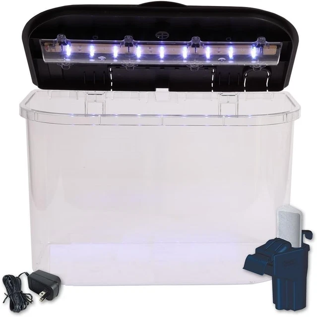 Koller Products 5-Gallon Aquarium Kit with LED Lighting and Power Filter, Ideal 3