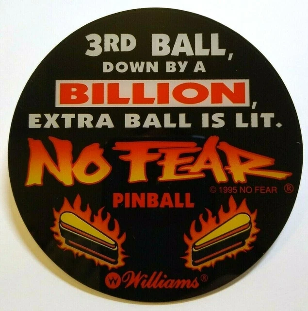 No Fear Dangerous Sports Pinball COASTER Original NOS Plastic 3rd Ball