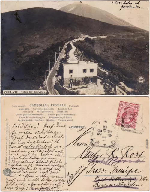 Neapel Napoli Veduta dall Osservatorio Vintage Foto Postcard 1907