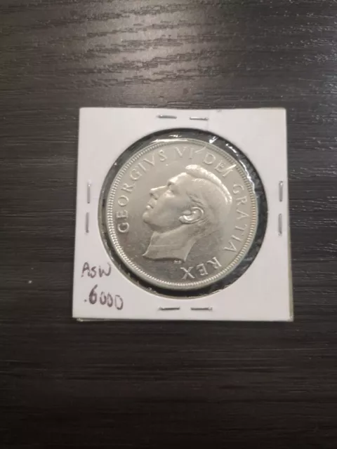 Canada 1951 Waterlines George VI Silver Dollar $ 1 Pleasing Mint State