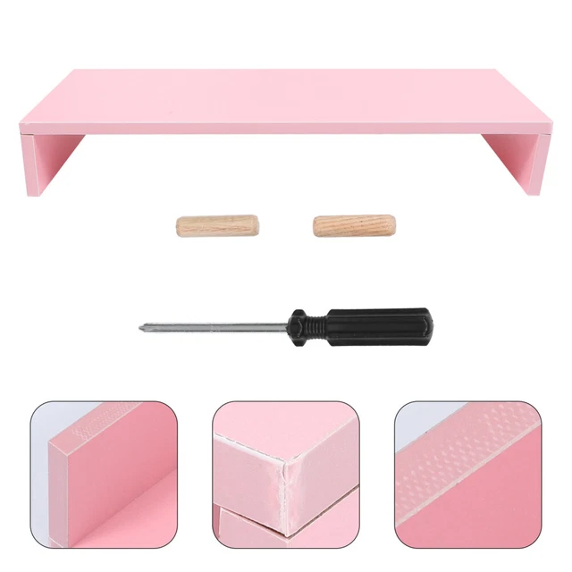 1 stück holz computer monitor regal monitor erhöht rack lagerregal (pink)