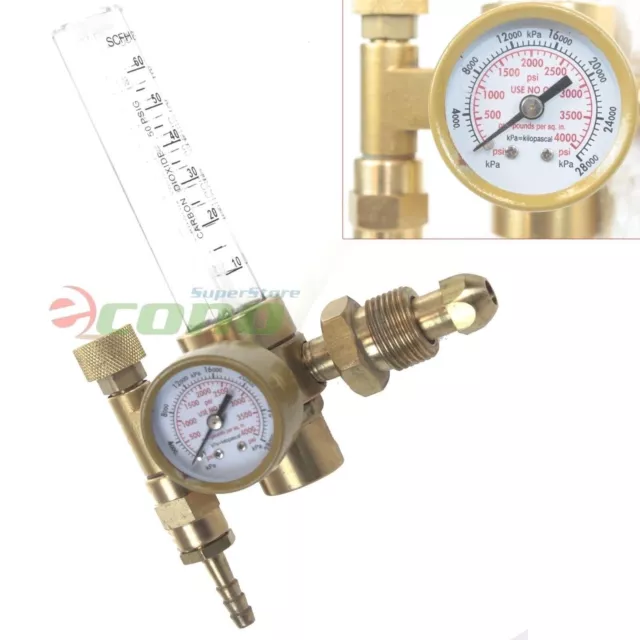 Argon CO2 Mig Tig Flow Meter Welding Weld Gas Regulator Gauge CGA580