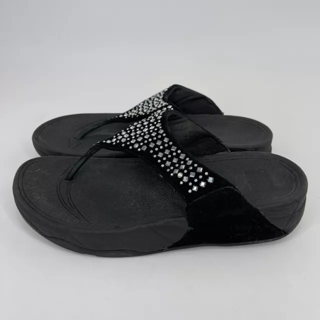 Fitflop Novy Black Suede Sandal 507-001 Women Size 7
