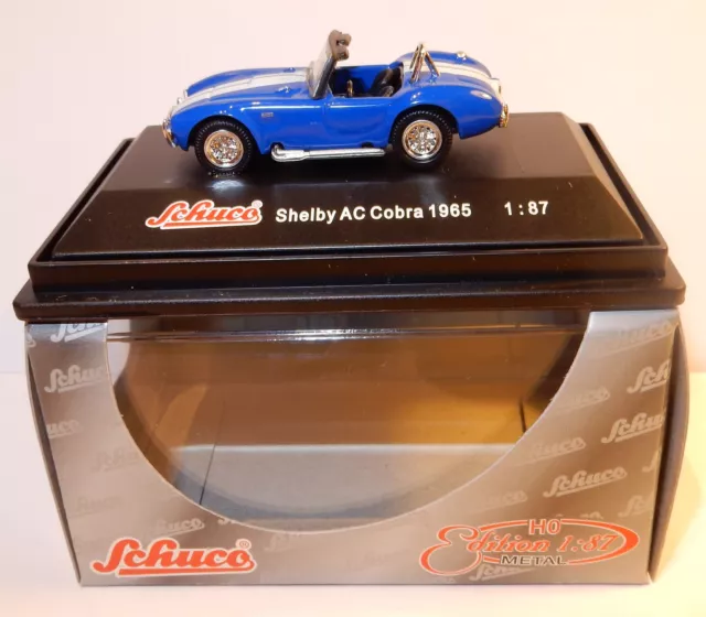 Micro Metal Die Cast Schuco Ho 1/87 Shelby Ac Cobra 1965 Bleue In Box