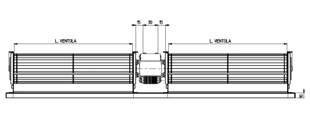 Ventilatore Tangenziale da 60 DOPPIO 2 Ventole termoconvettore camino forno 230V 2