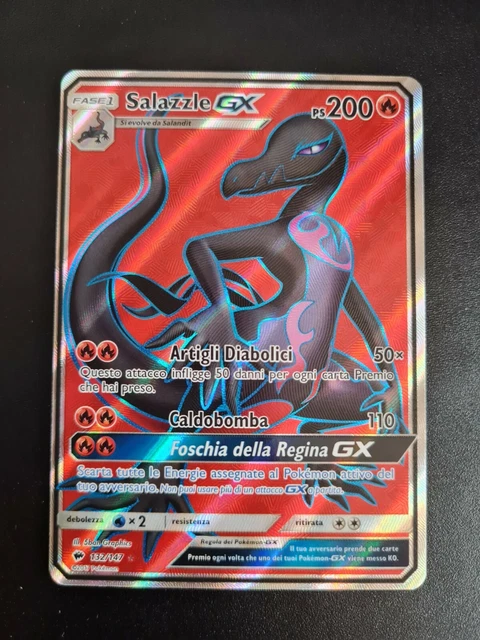 Pokemon Salazzle Gx 132/147 Full Art Ultra Rara Holo MINT ombre infuocate