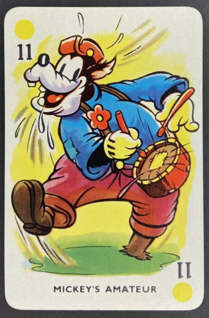 1939 Mickeys Fun Fair Card Rare Disneyana Blue Back Vintage Peg Leg Pete