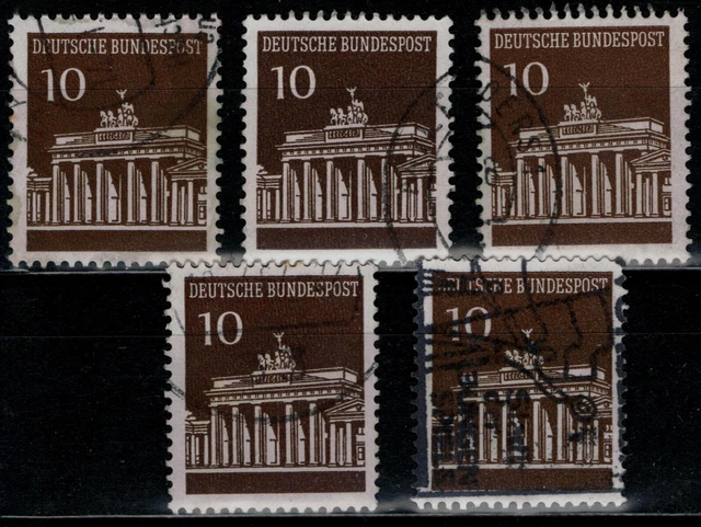 BRD Rollenmarken Lot Mi. - Nr. 506 v R gestempelt mit rückseitiger Nummer