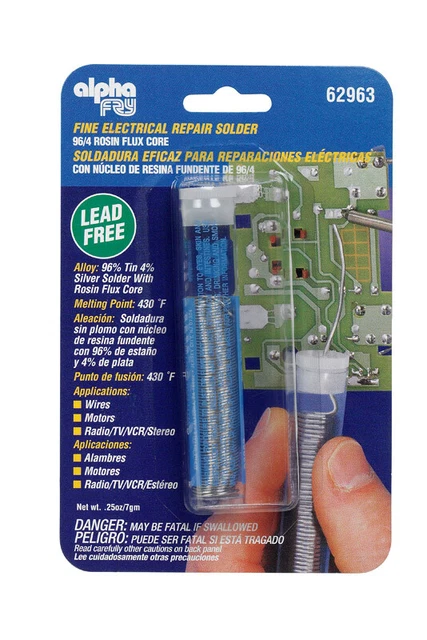 Alpha-Fry 62963 Lead-Free Rosin Flux Electrical Solder 0.032 Dia. in.