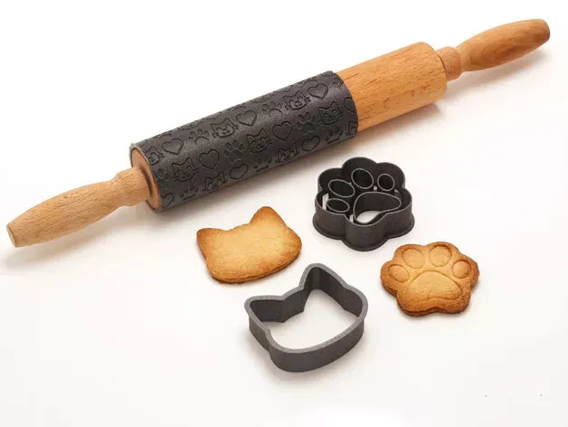 Cortador molde de galletas con forma de cabeza de gato o huella