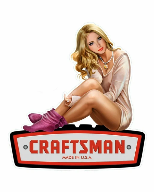 CRAFTSMAN TOOL STICKER Decal Sexy Girl Mechanic Toolbox Sign Chest Usa