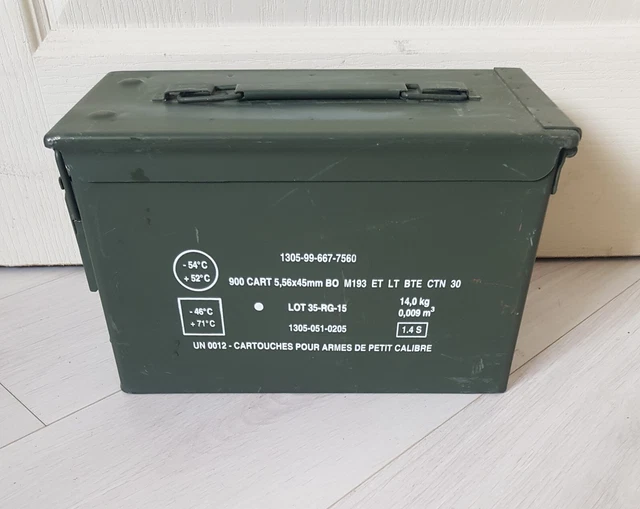Caisse Militaire étanche En Métal Vert – Boîte De Munitions Française Vintage