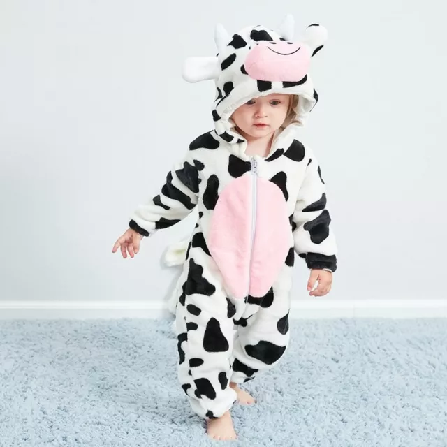 Costumi mucca da latte bambini bambine pigiama invernale neonato tuta flanella