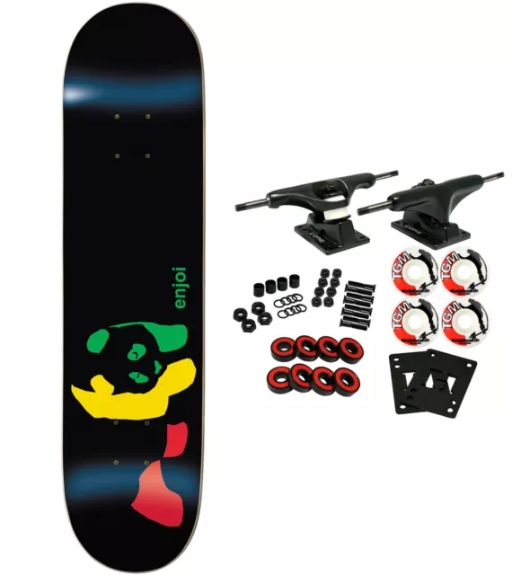 Enjoi Skateboard Complete Rasta Panda 8.0" x 31.6" Resin7 Premium Construction