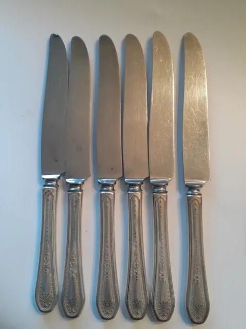 6 HAMPTON COURT COMMUNITY Dinner Knives silverplated Oneida FLATWARE