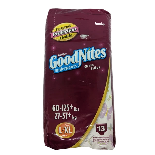 Vintage Goodnites Underpants Pull Ups Huggies Girls Jumbo L XL Pack of 13