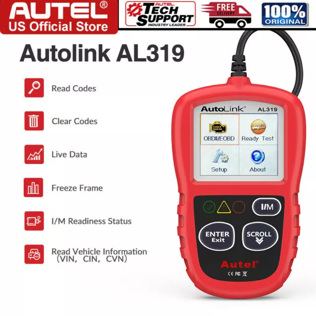 AUTEL AutoLink AL319 ESCÁNER DE COCHE DIAGNÓSTICO CASO OBD OBDII / Multimarca