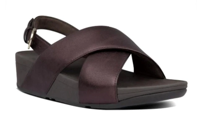 NIB WOMENS FITFLOP LULU CRISSCROSS BACK STRAP SANDAL Copper 8M Comfort Arthritis