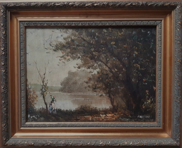 TABLEAU ANCIEN AQUARELLE paysage maison de campagne EUR 62,04 - PicClick FR