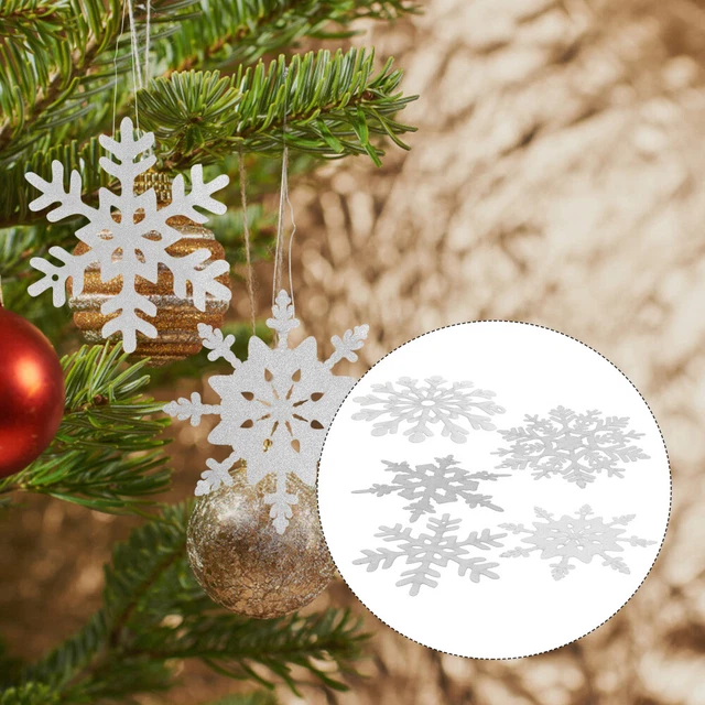 5 Pcs Weihnachten Acryl Hängen Weihnachtsbaumbehänge Hängende Schneeflocke