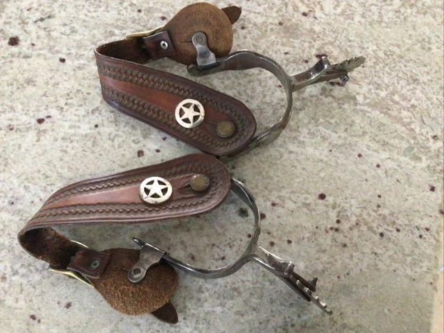 Vintage Pair Of Western Spurs Engraved Marked China