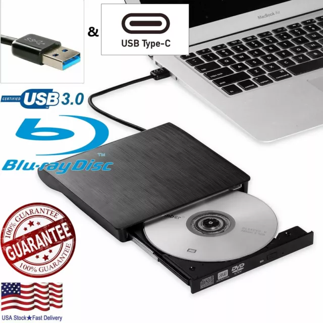 External USB 3.0 Blu Ray Movie Player Dvd Cd External Mobile Enclosure