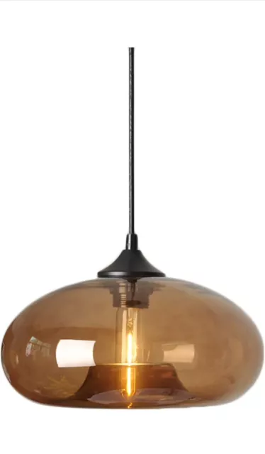 Deckenleuchte Pendellampe Glas Lampenschirm Hängelampe E27 28cm