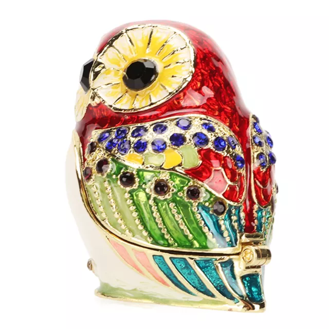 Metal Trinket Box Owl Shaped Zinc Alloy Jewelry Box For Tabletop Decoration AU