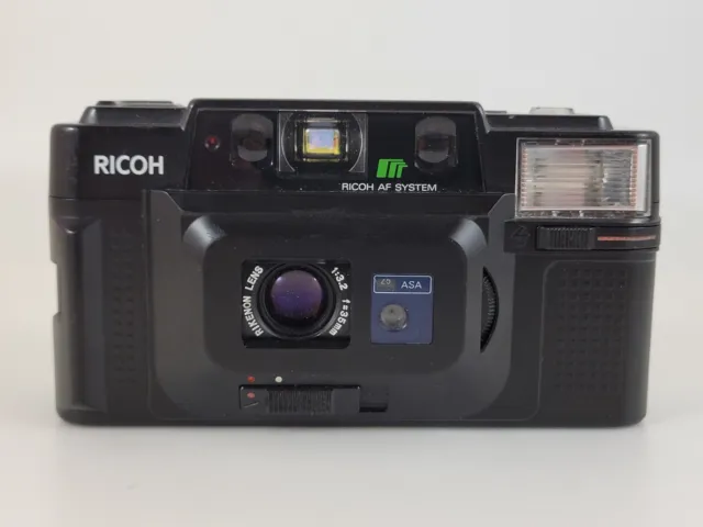 Ricoh FF-3 AF 35mm Film Camera Auto Focus Point & Shoot Black Tested Works