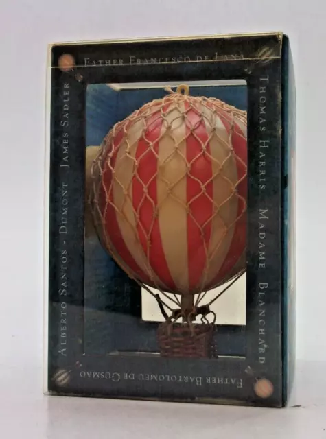 Floating the Skies Small Stripped Hot Air Balloon & Basket Authentic Models #L1