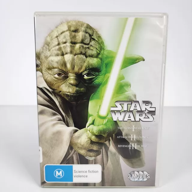 Star Wars Episode 1 2 3 DVD Trilogy 3 Disc Set Region 4 VGC Free Tracked Postage