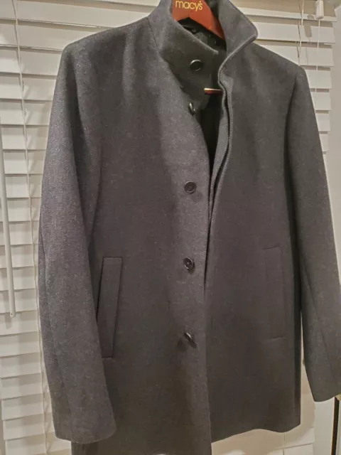 MENS Theory Melton Wool Topcoat Size L