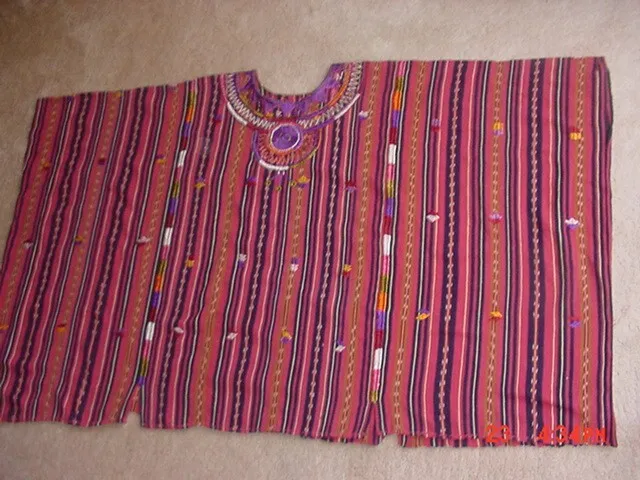 Fabulous Huge Old Vintage Quiche Maya Huiple From Guatamala 51 By 31