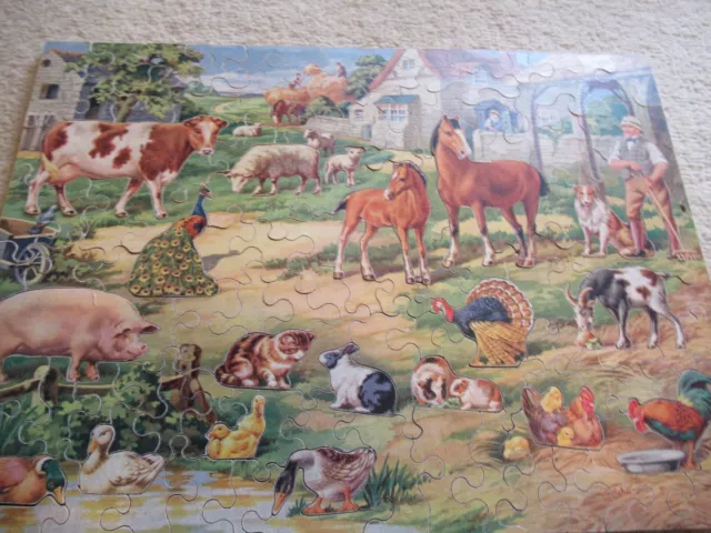 Vintage Chad Valley wooden jigsaw puzzle - Farmyard