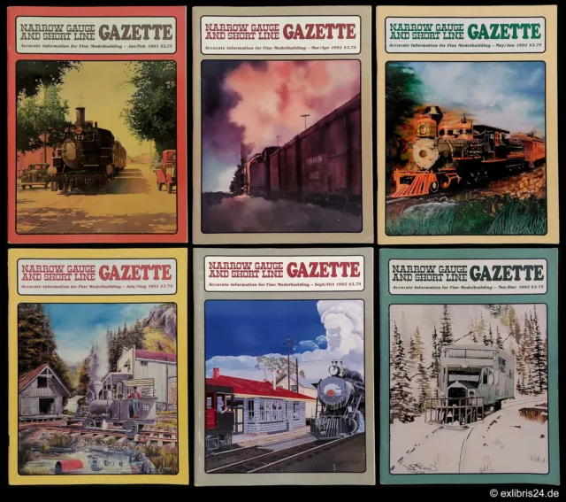 Narrow Gauge and Short Line Gazette, kompletter Jahrgang 1992 (alle 6 Hefte)