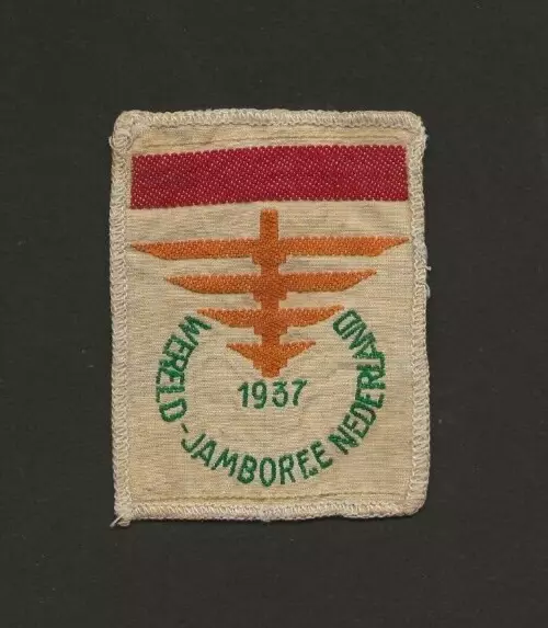 1937 - World Scout Jamboree - Participants Badge Patch - Sub Camp III - Red Bar