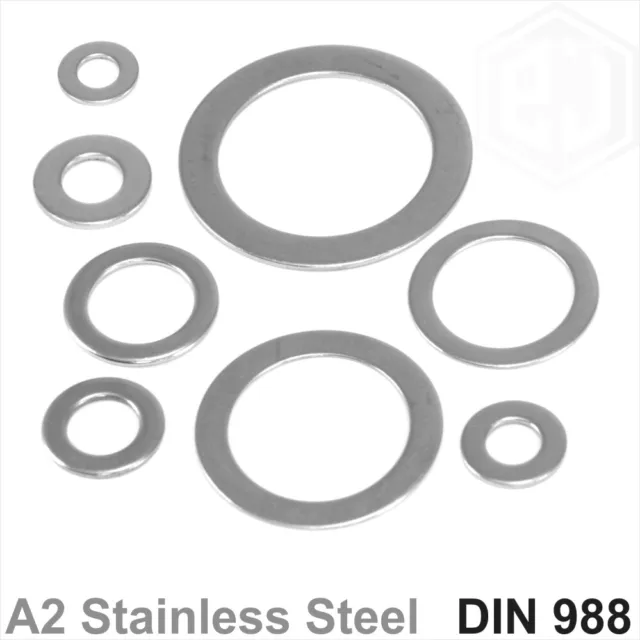 A2 Lavatrici Shim in acciaio inox Shim Shim Spessore 0,1 0,2 0,25 0,5 1 2 mm DIN 988