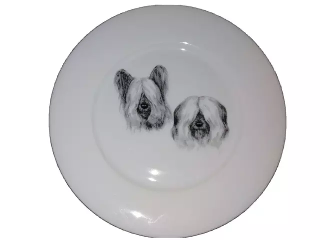 Skye Terrier Foundation Water Food Serving Plate Cathy Nelson Art Dog Show 7.5"