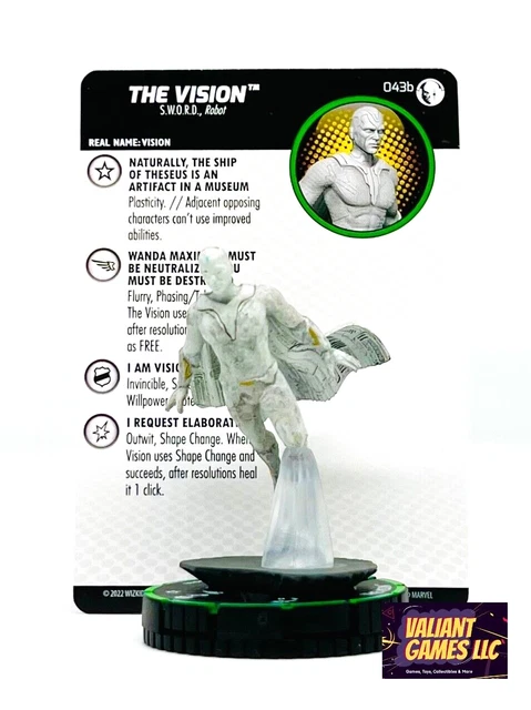 Marvel Heroclix The Vision #043b w/ Card Prime Marvel Studios Disney Plus Set