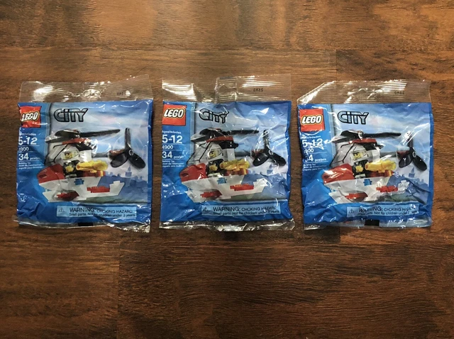Lego City 4900 FIRE HELICOPTER Building Set 34pc NEW Lot of 3 Gifts Party Favors