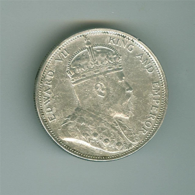 Straits Settlements 1904 Edward Vii Dollar Xf Details Surface Damage-Corroded Straits Settlements 1904 Edward Vii Dollar Xf Details Surface Damage-Corroded