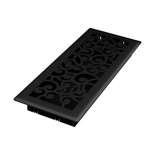 Imperial RG3460 Wonderland Decorative Floor Register, 4 x 12-Inch, Black Iron