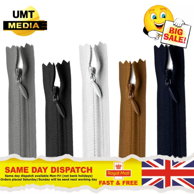 UMTMedia® Invisible Zips Closed-Ended Concealed Zipper for Sewing