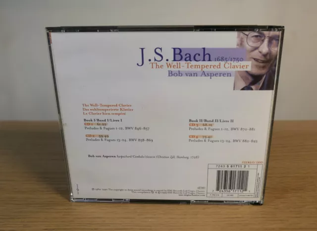 JS Bach The Well-Tempered Clavier Bob van Asperen 4 CD Virgin Classics NM 2