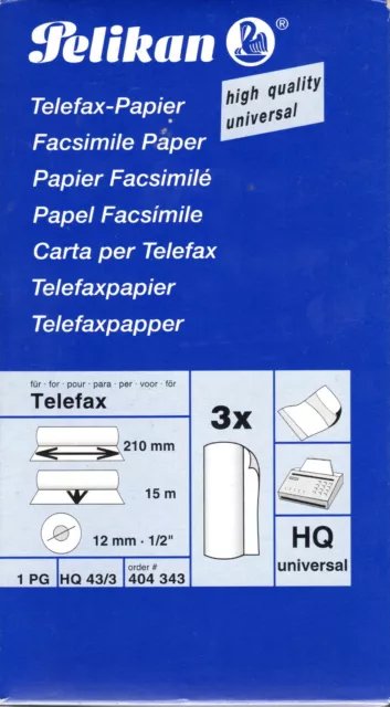 Pelikan Telefax-Papier in Rollen, insgesamt 45 m x 21 cm, neu