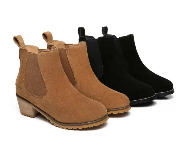 AUSTRALIAN SHEPHERD® UGG Women Fashion Boots Sheepskin Wool Block Heel Sylvia 2