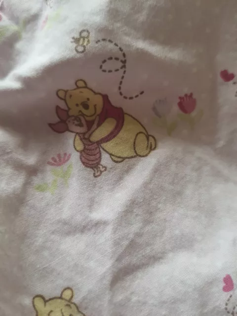 Disney Baby Winnie Pooh Piglet Fitted Sheet Crib Toddler Bed Pink bees Flowers