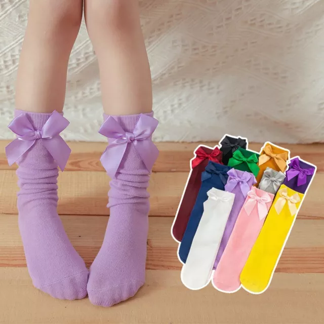 Toddler Socks Winter Cute Cotton Children' Socks Long Tube Socks Knot Socks