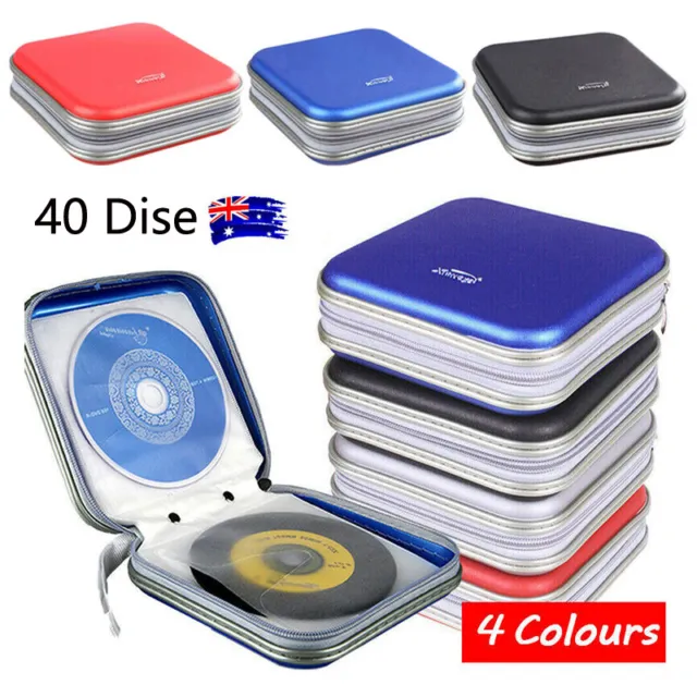 40 Sleeve Wallet Holder Disc Storage DVD Ideal for In Car CD Carry Case Bag NEW