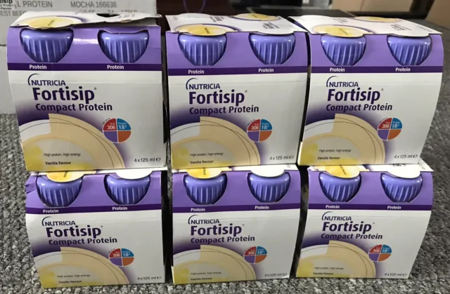 Nutrica Fortisip Compact Protein Drink - 24 X 125ml / EXP 2024 Vanilla Flavour